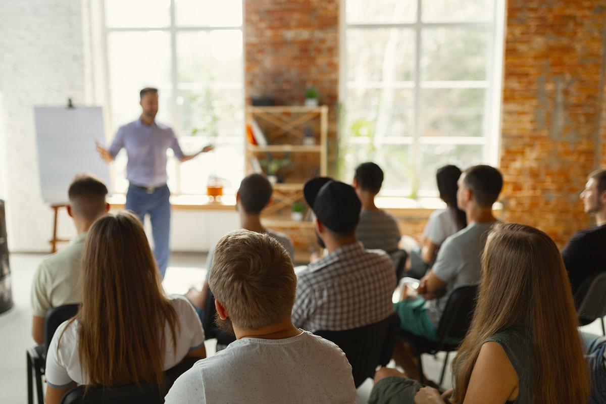 Instructor lectures to diverse work group